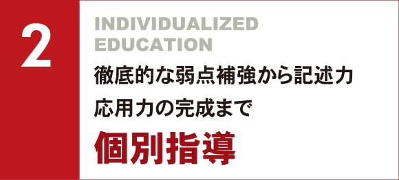 徹底的な弱点補強から記述力、応用力の完成まで　個別指導
